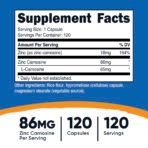 Nutricost Zinc carnosine – 120 capsules – photo 3