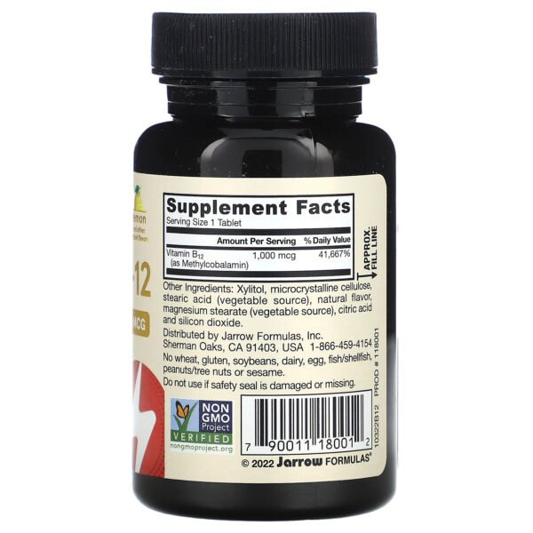 Jarrow Formulas Méthyl B12, citron, 1000 µg – 100 comprimés à croquer – photo 2