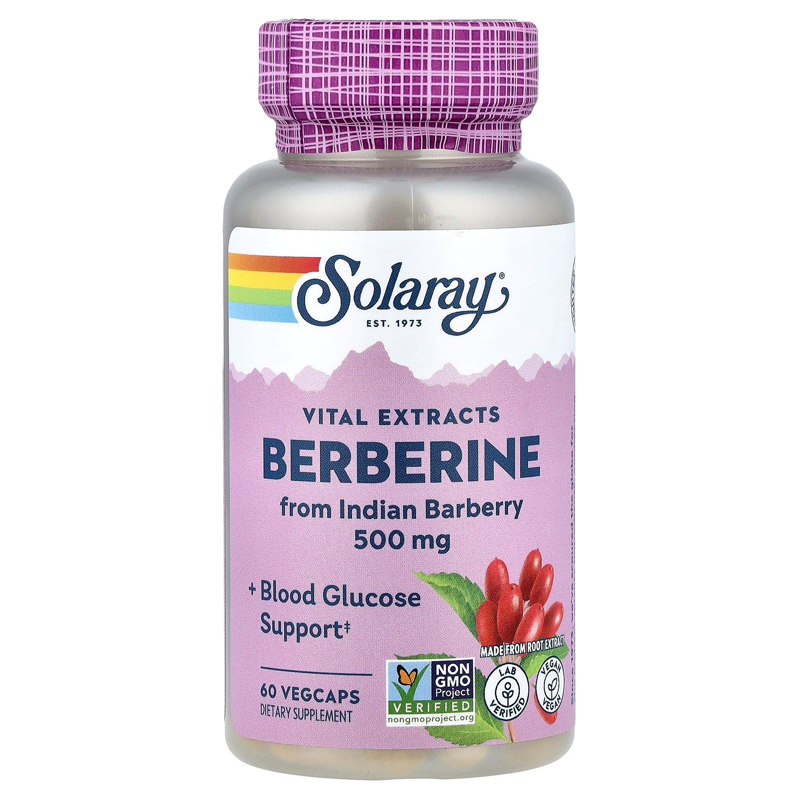 Solaray Vital Extracts Berbérine, 500 mg – 60 capsules végétales Solaray Vital Extracts Berbérine, 500 mg – 60 capsules végétales