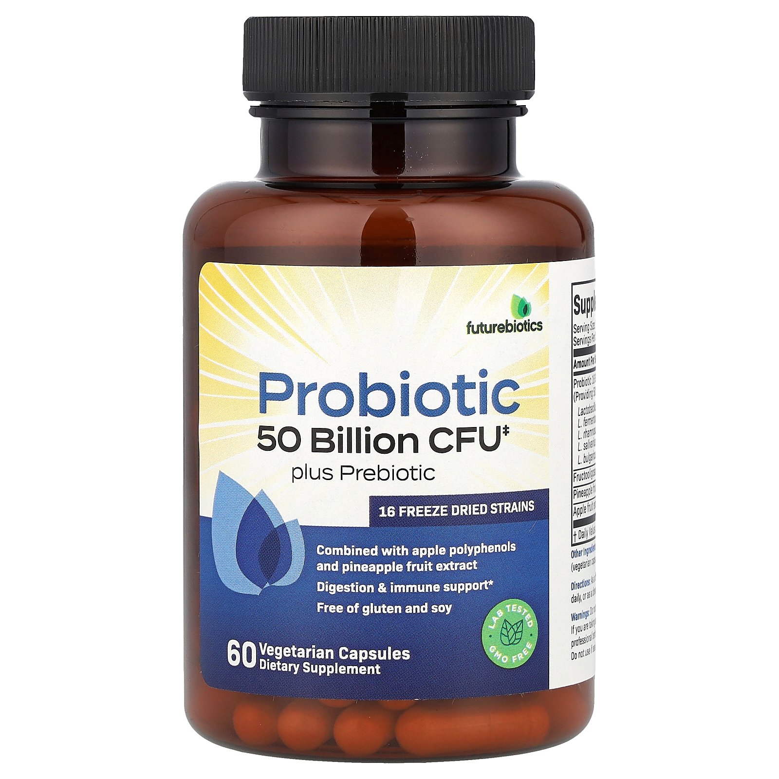 Futurebiotics Probiotiques plus prébiotiques – 60 capsules végétariennes Futurebiotics Probiotiques plus prébiotiques – 60 capsules végétariennes
