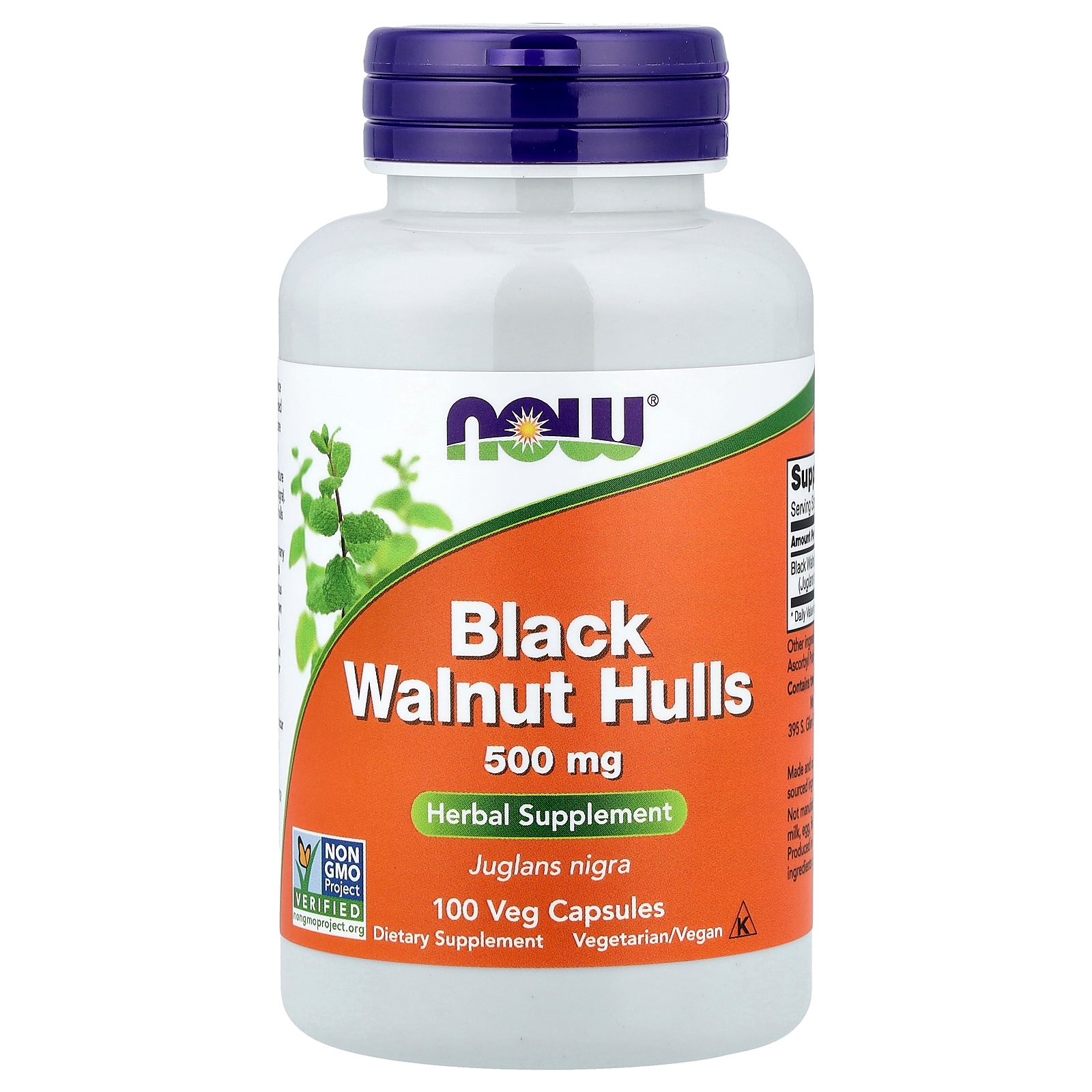 NOW Foods Coques de noyer noir, 500 mg – 100 capsules végétariennes NOW Foods Coques de noyer noir, 500 mg – 100 capsules végétariennes