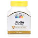 21st Century Biotine, 10 000 µg – 120 comprimés