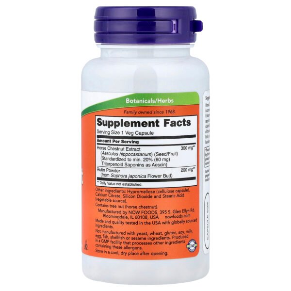 NOW Foods Marronnier d'Inde avec rutine – 90 capsules végétariennes – photo 2