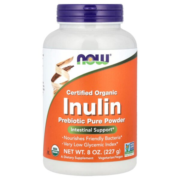 NOW Foods Inuline certifiée biologique, poudre prébiotique pure – 227 g