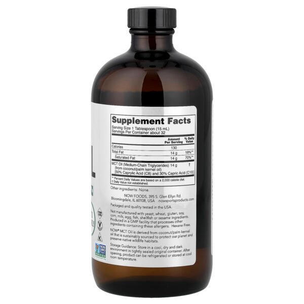 NOW Foods Sports Huile TCM (MCT), sans arôme – 473 ml – photo 2