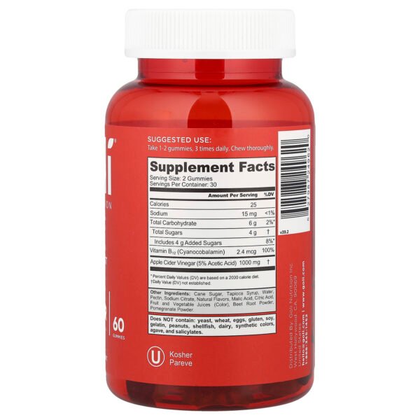 Goli Nutrition Gommes au vinaigre de cidre de pomme – 60 gommes – photo 2