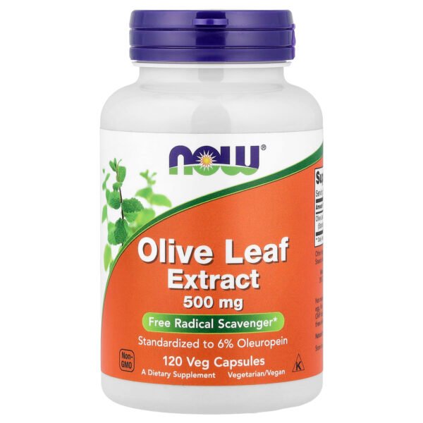 NOW Foods Extrait de feuille d'olivier, 500 mg – 120 capsules végétariennes