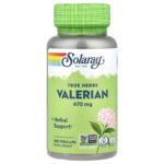 Solaray True Herbs Racine de valériane, 470 mg – 100 capsules végétales