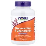 NOW Foods Glucosamine et chondroïtine – 120 capsules végétales