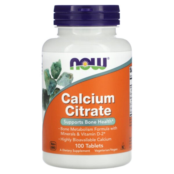 NOW Foods Citrate de calcium – 100 comprimés