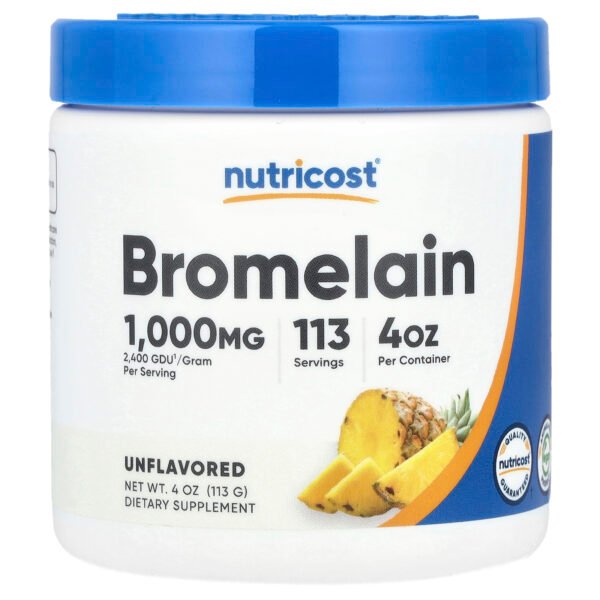 Nutricost Bromélaïne en poudre, non aromatisée – 113 g