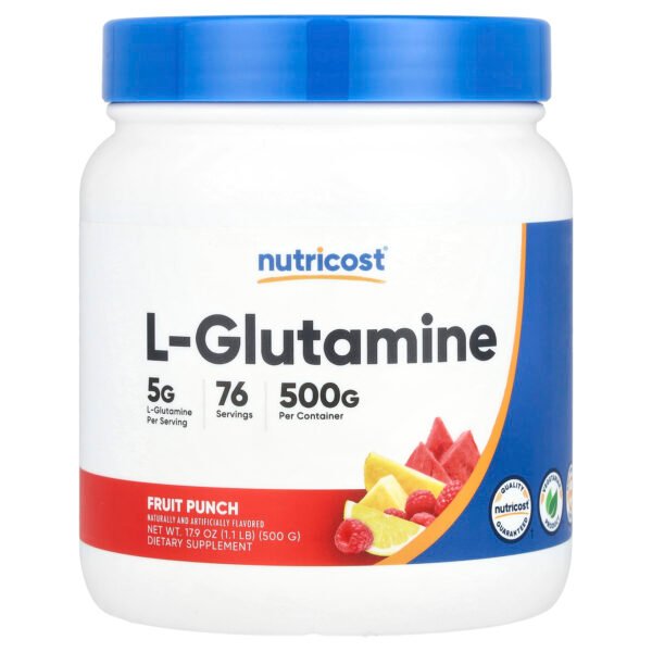 Nutricost L-glutamine, punch aux fruits – 500 g