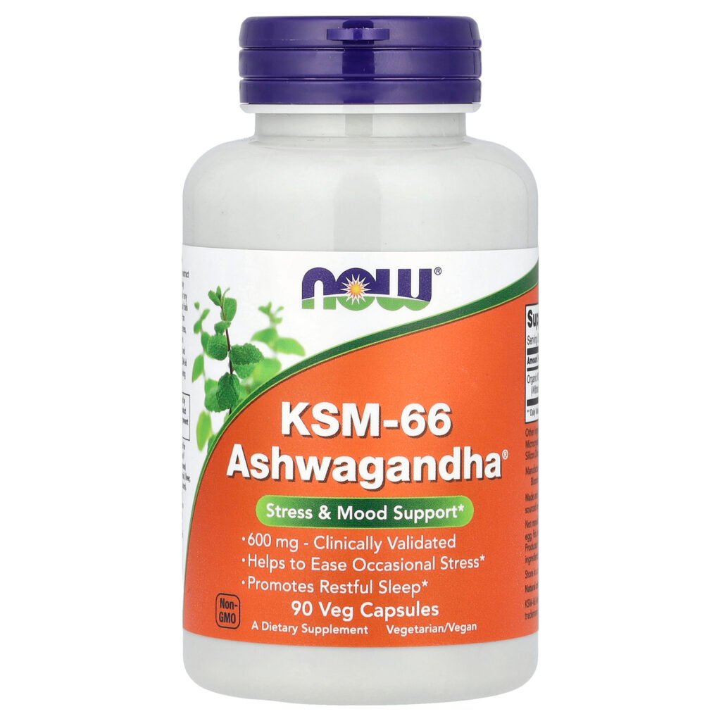 NOW Foods Ashwagandha KSM-66, 600 mg – 90 capsules végétales