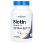Nutricost Biotine, 10 000 µg – 240 capsules