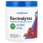 Nutricost Électrolytes, complexe d'hydratation avancée, raisin – 468 g