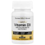 California Gold Nutrition SimplyOne® Vitamine D3, 1250 µg (50 000 UI) – 50 capsules à enveloppe molle