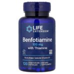 Life Extension Benfotiamine avec thiamine, 100 mg – 120 capsules végétariennes