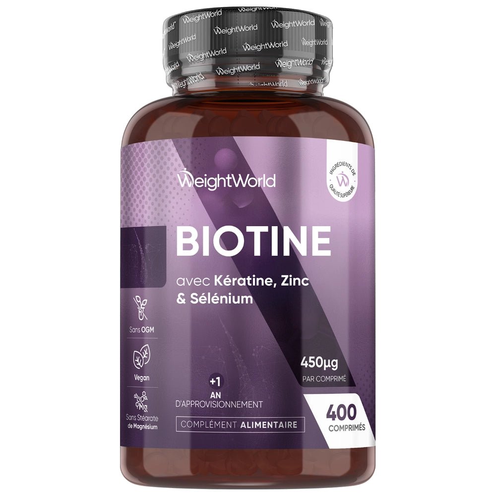 WeightWorld Complexe de Biotine – 400 comprimés – photo 2
