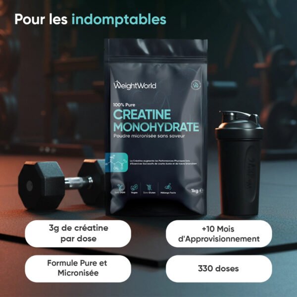 WeightWorld Créatine Monohydrate en poudre micronisée 100% pure – 300g – photo 2