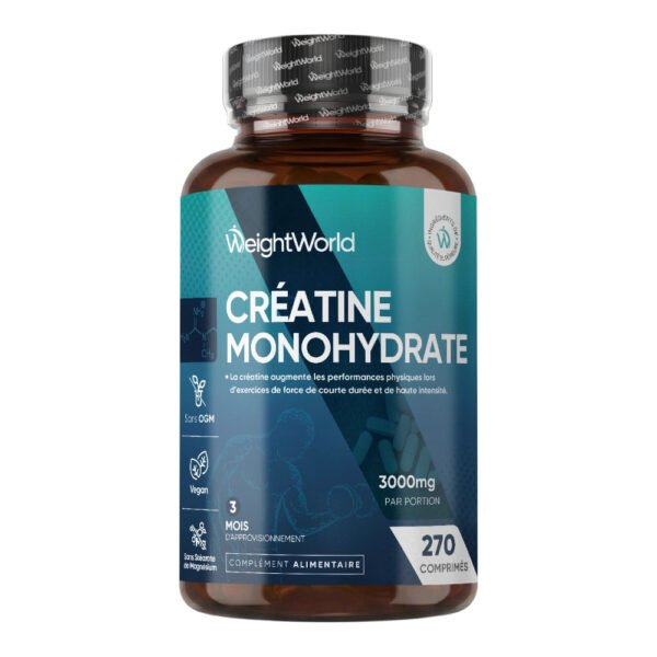 WeightWorld Créatine Monohydrate en comprimés – 270 comprimés