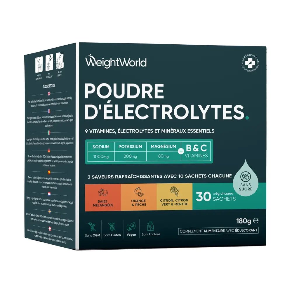WeightWorld Électrolytes en Poudre – 30 sachets