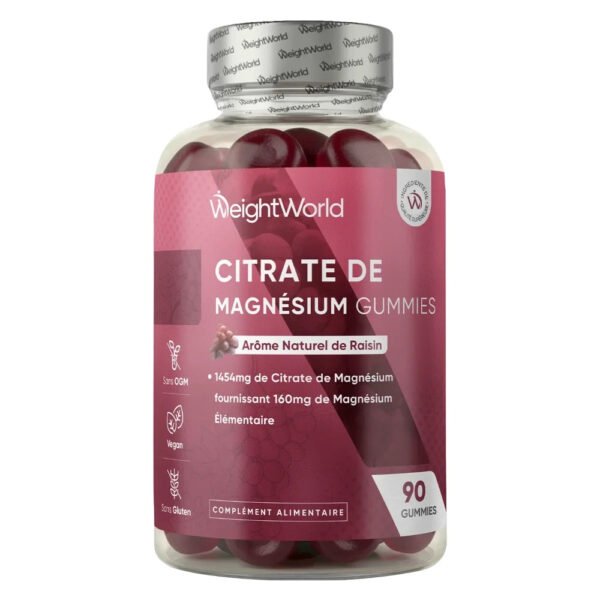 WeightWorld Citrate de Magnésium en Gummies – 90 gummies