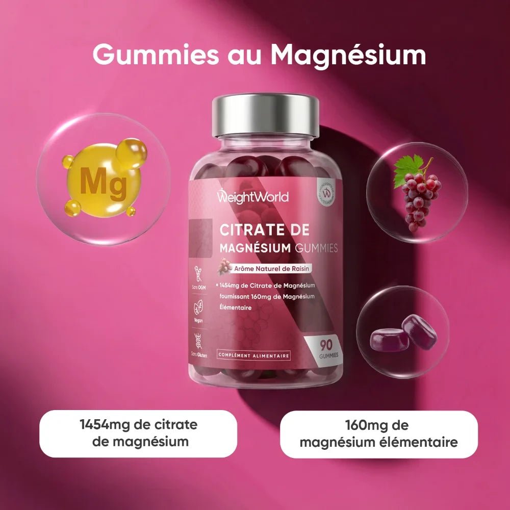 WeightWorld Citrate de Magnésium en Gummies – 90 gummies – photo 2