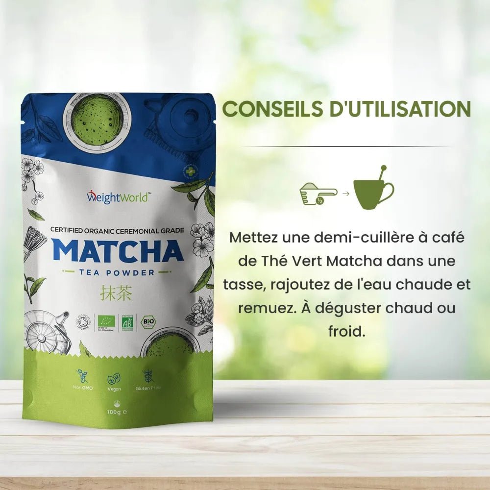 WeightWorld Matcha Cérémonial Bio en Poudre – 100 g – photo 2