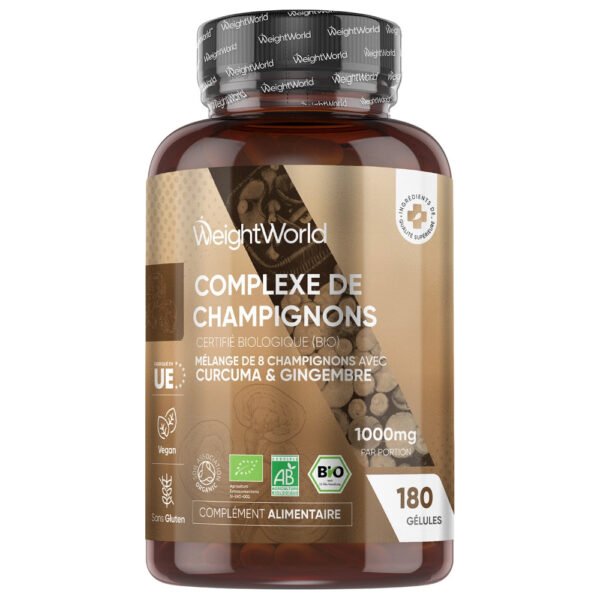 WeightWorld Complexe de Champignons Bio – 180 gélules