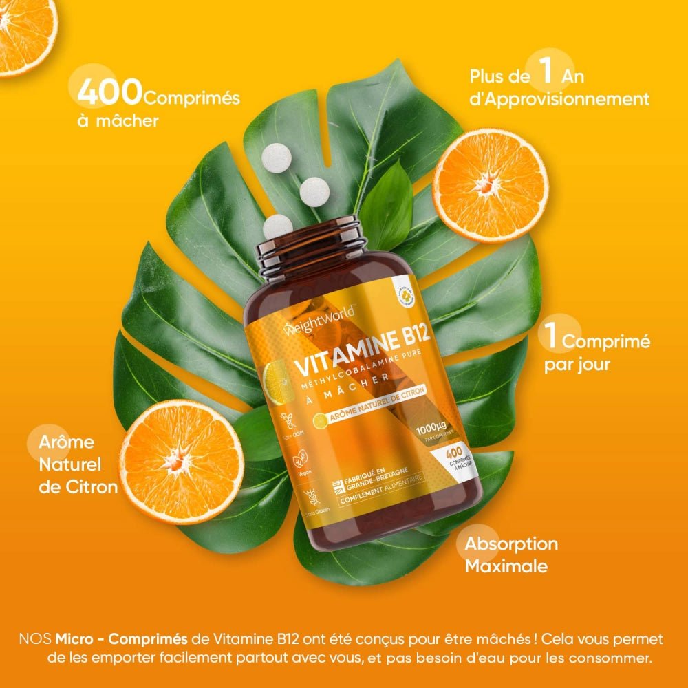 WeightWorld Vitamine B12 1000 μg – 400 comprimés – photo 2