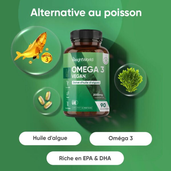 WeightWorld Oméga-3 Végan – 90 capsules molles – photo 2