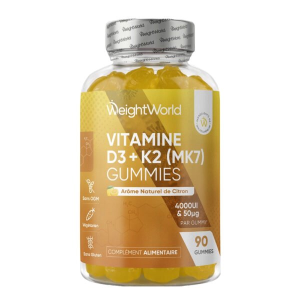 WeightWorld Vitamine D3 et K2 en Gummies – 90 gummies
