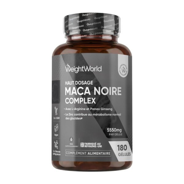WeightWorld Racine de Maca Noire 5550mg – 180 gélules
