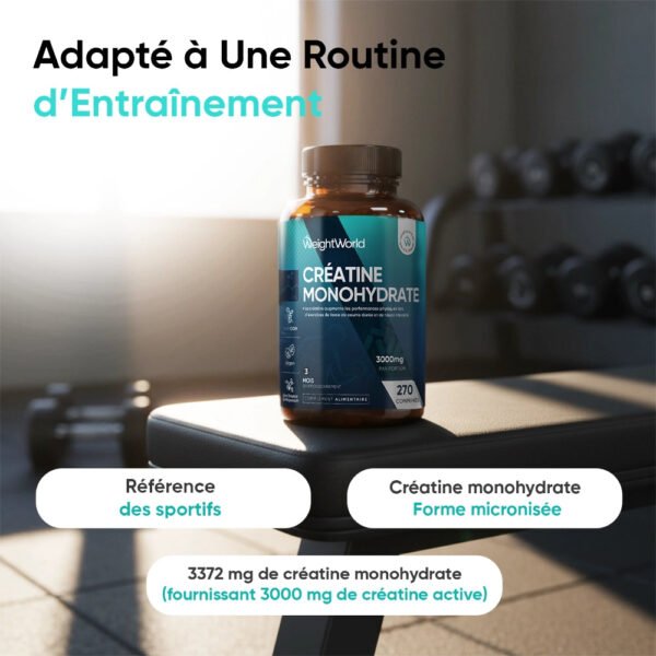 WeightWorld Créatine Monohydrate en comprimés – 270 comprimés – photo 2