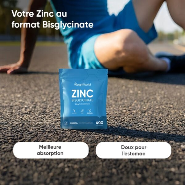 WeightWorld Bisglycinate de Zinc – 400 comprimés – photo 2